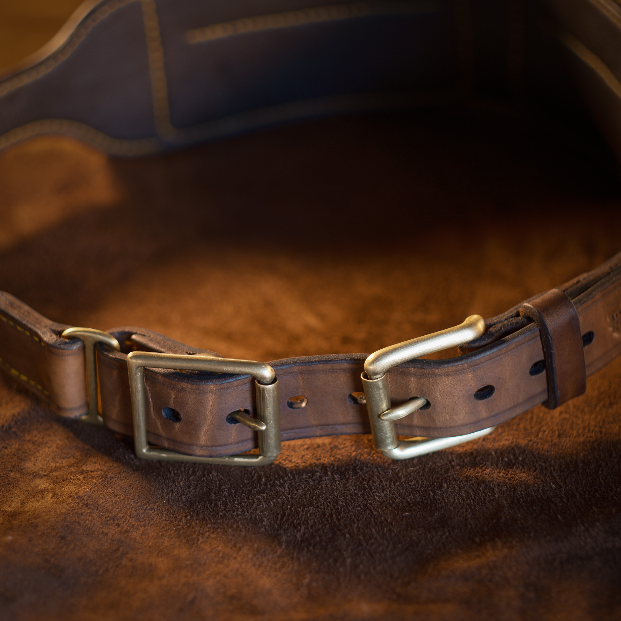 The buckle end, set and finished.